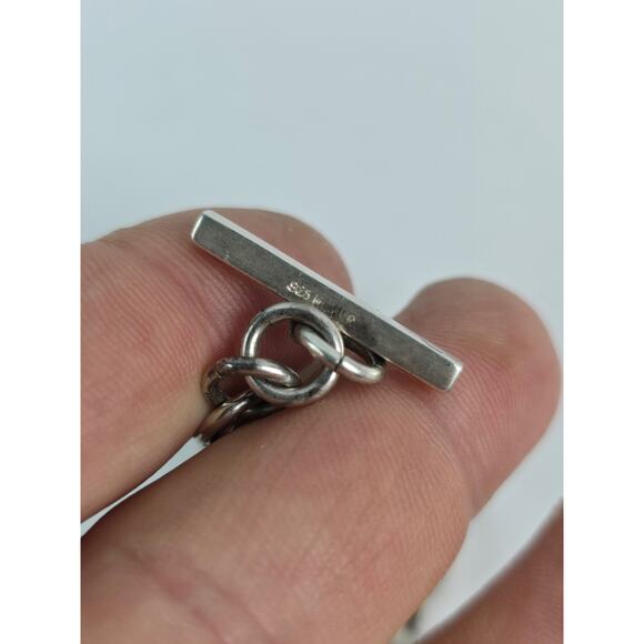 Vintage Large satin polish Sterling silver bead Bib necklace Choker Mexico 15.5" - Picture 5 of 15